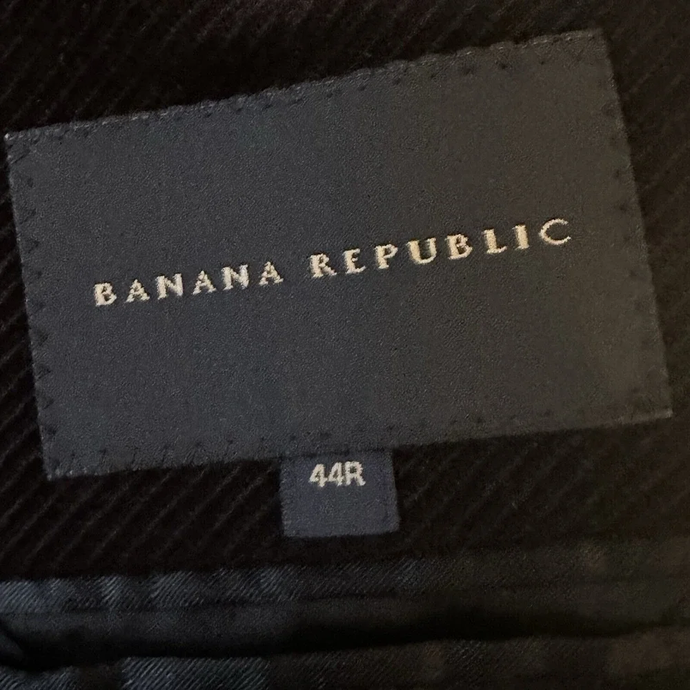 Banana Republic Black Mens Sports‎ Coat Curdoroy Blazer Pockets Size 44R *READ*
